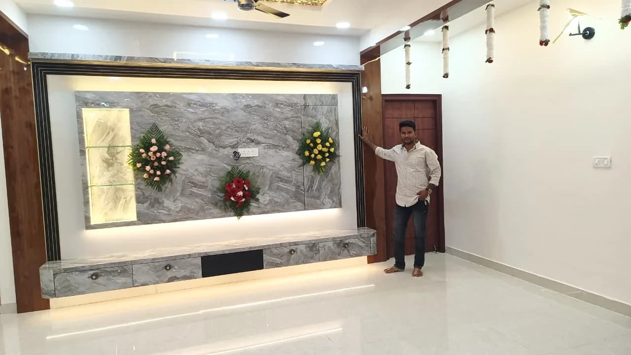 SV-Interiors tv unit design project